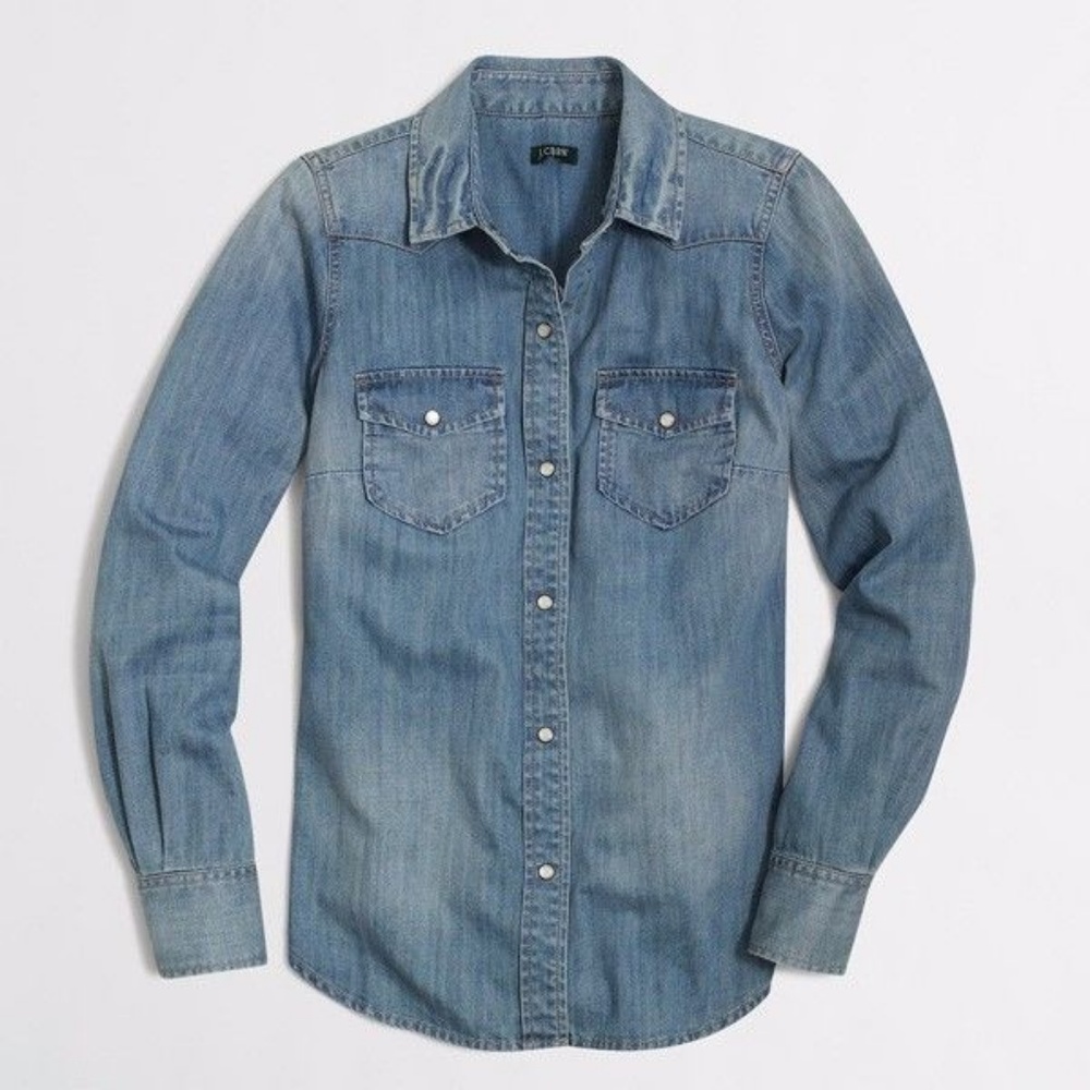 J. CREW Two Pocket Denim Shirt